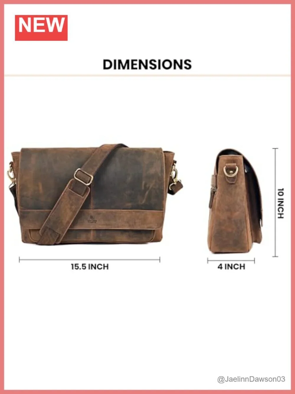 Genuine Leather Messenger Bag 16